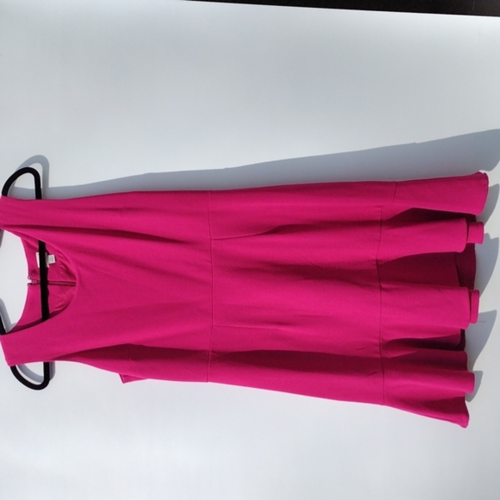 Hot Pink Sleeveless Midi Dress. Size 14